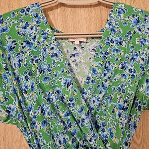 GOA PARIS Pretty Green Blue Floral Maxi Dress Size Size T2 XS, S, M